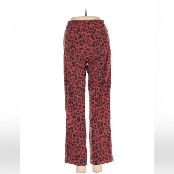 Miaou Red Leopard Cropped Jeans 24 - Picture 3 of 3